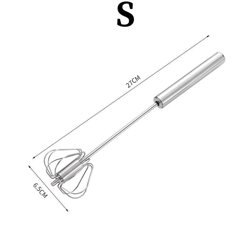 Semi Automatic Mixer Whisk Egg Beater Stainless Steel Manual Hand Mixer Self-Turning Cream Utensils Kitchen Mixer Egg Tools