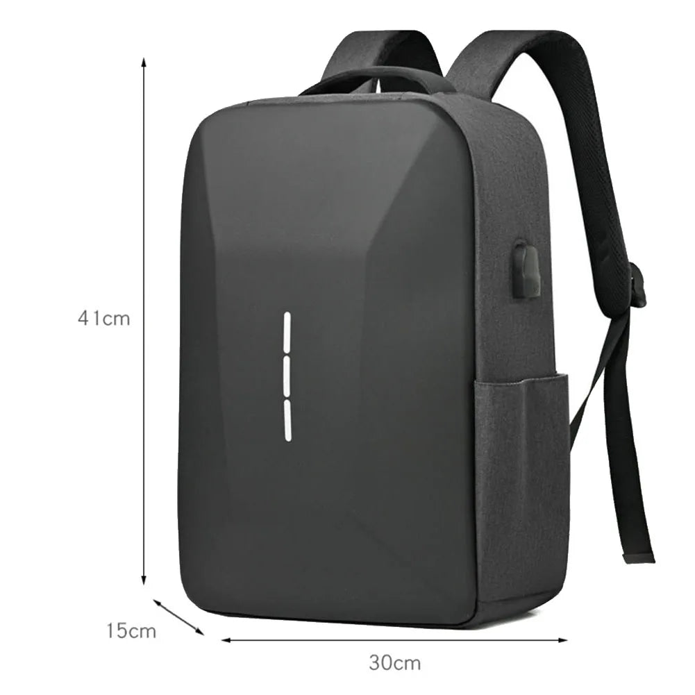 Men Casual Bag, Zipper Daypack Secure Password Lock Waterproof w/ USB Laptop Bag
