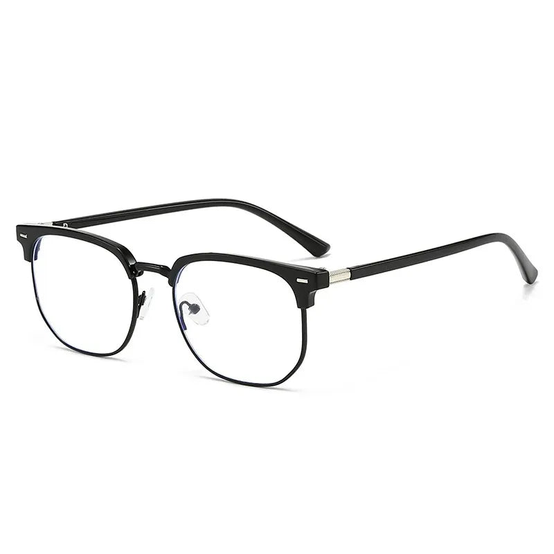 Photochromic Anti-blue Light Glasses Men Fashion Rectangle Semi Rimless Eyewear For Women Office Computer Goggle