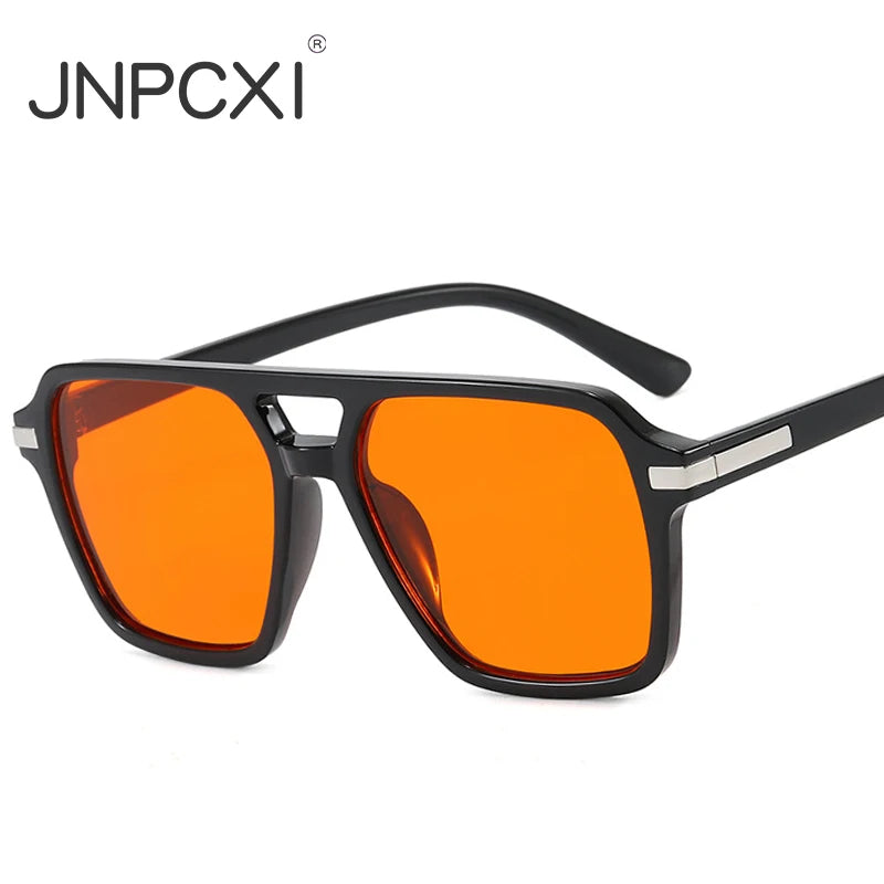 JNPCXI New Double Bridge Square Pilot Women Sunglasses Classic Men Sun glass Outdoor Driving Shades UV400