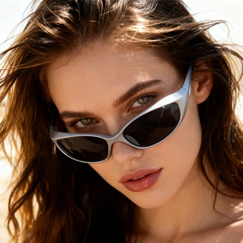 Futuristic Cyberpunk Sunglasses Y2K Millennium Hot Girl Street Photography Glasses Hip-hop Trendsetters Unisex Cycling Glasses