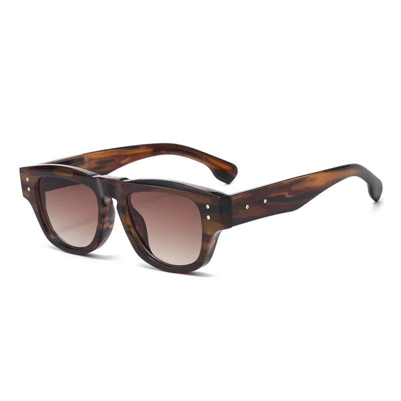 JNPCXI Ins Popular Fashion Cat Eye Sunglasses Women Retro Rivets Clear Gradient Shades UV400 Men Trending Sun Glasses
