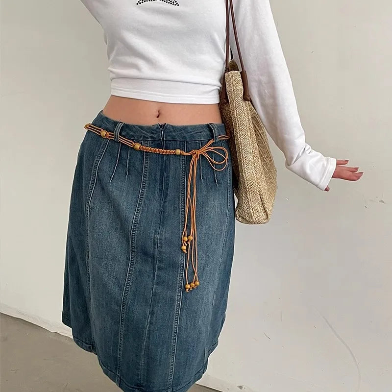 Ethnic Style Braided Waist Rope Slim Personality Tassel Hemp Rope Beaded Belt Ins Style Multi-Functional New