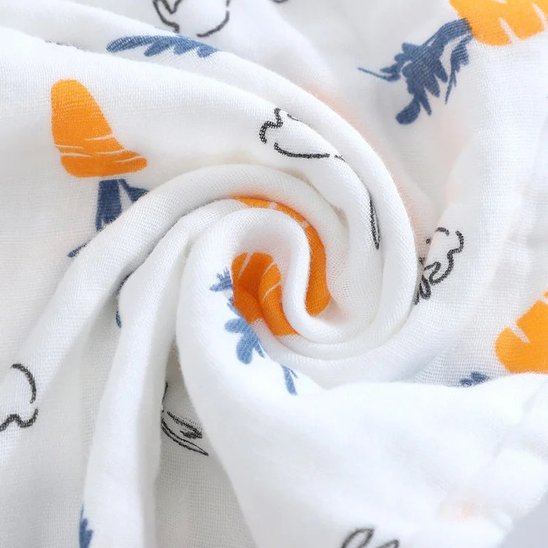 Cotton Six Layers of Gauze Baby Cartoon Handkerchief Child Saliva Towel Toddler Bibs Feeding Bibs