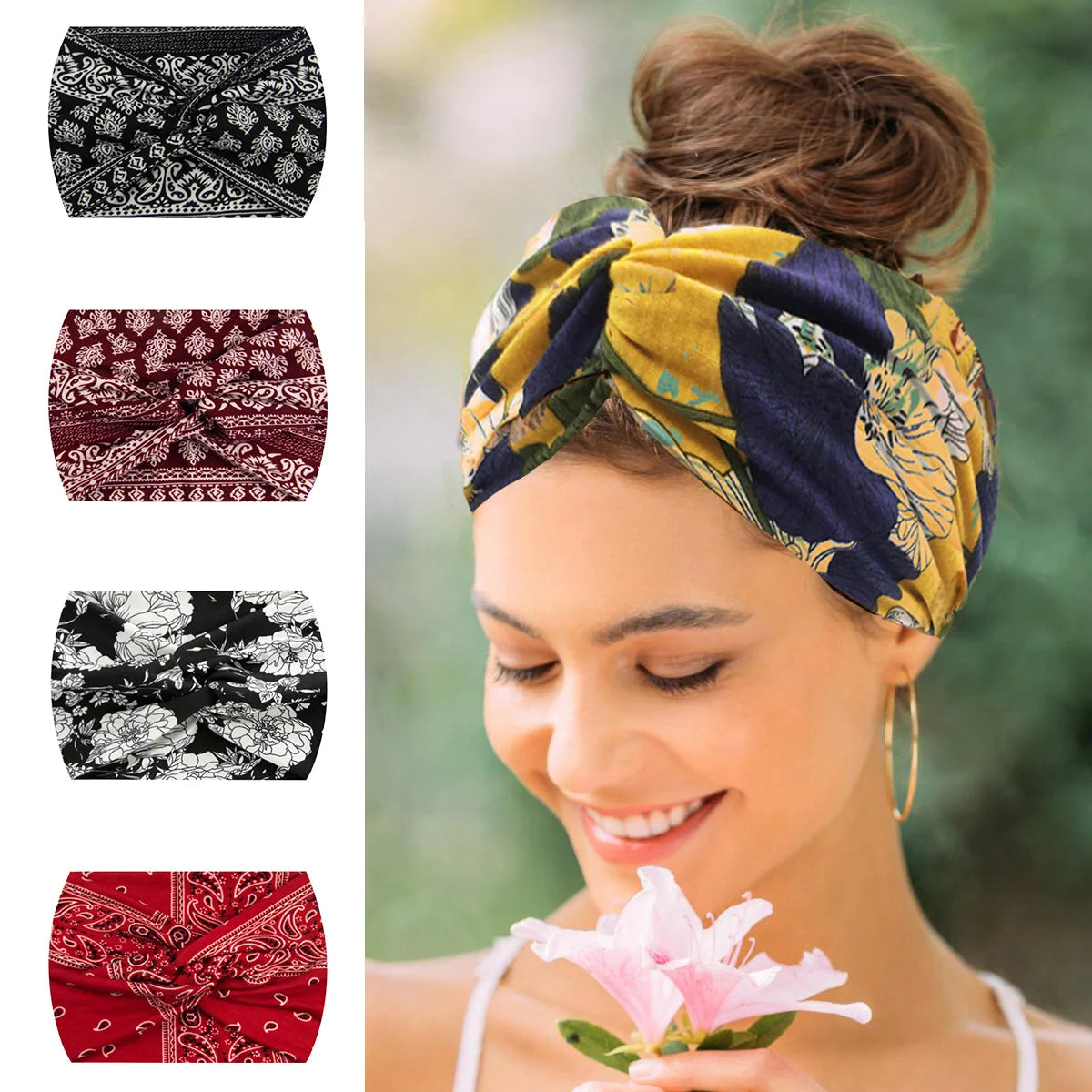 Widening 18CM stretch printed-sports sweatbands headband headscarf hairband hair tie hair accessories