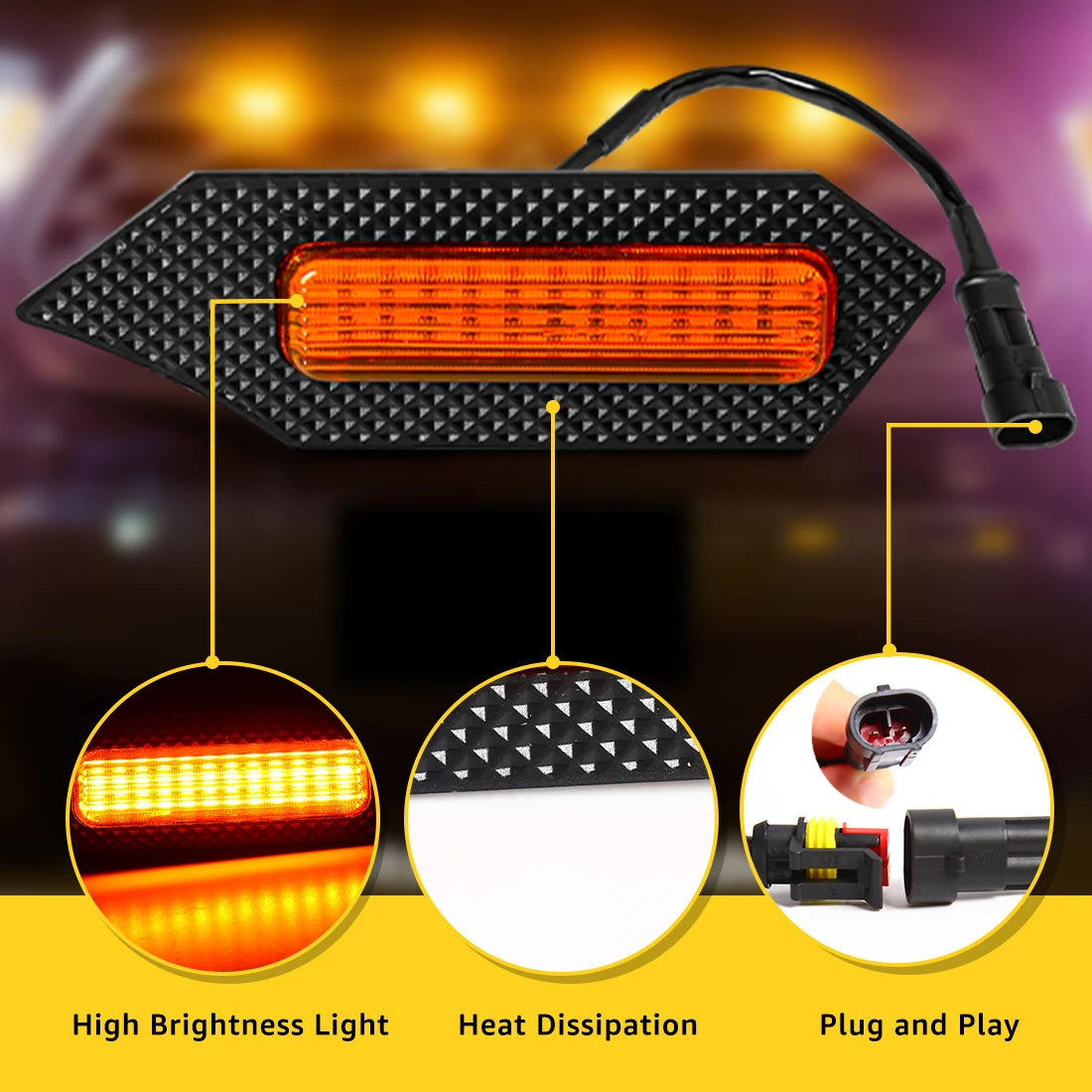 4Pcs Grill Car LED Light For Toyota Tacoma 2024 TRD Trailhunter Front Grille Lights Amber Warning Daylights DRL White Blue Red