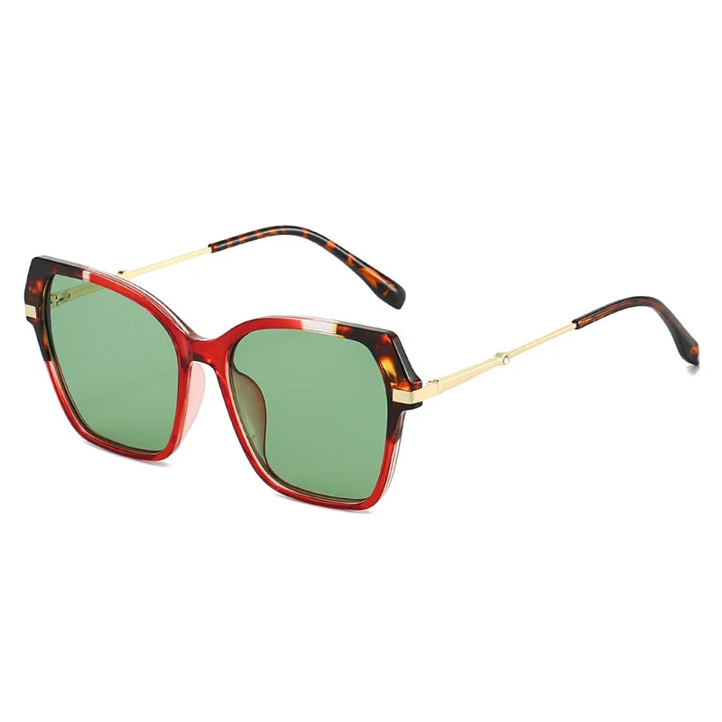 JNPCXI New Polygon Square Double Color Sunglasses Women Fashion Gradient Shades Men Eyeglass Frame