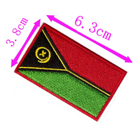 1pc Vanuatu Country Flag Embroidery Patch 6.3cm Wide Iron On Sew On Backing/Hand Craft/Applique/Hot Cut