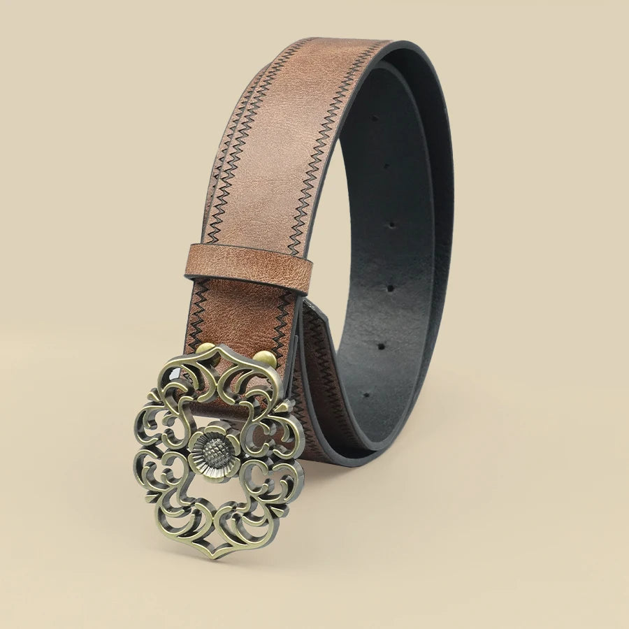 Classic Retro Western Denim Style Belt, Fashionable Casual Women's Belt, Retro Printed Belt, Classic Decorative Belt
