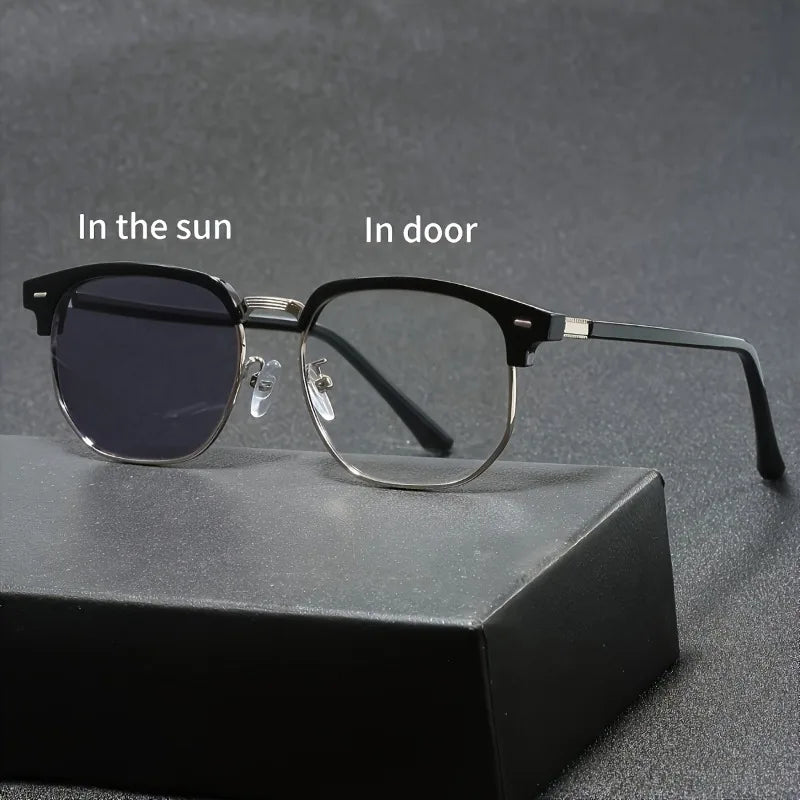 Photochromic Blue Light Blocking Glasses - Fashionable Full-Frame Computer And Mobile Phone Glasses