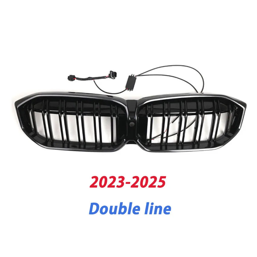 Front Bumper Hood Kidney Grill For BMW G20 G21 G28 325 2022-2025 Racing Grilles Grid With LED Light Single Line Double Line