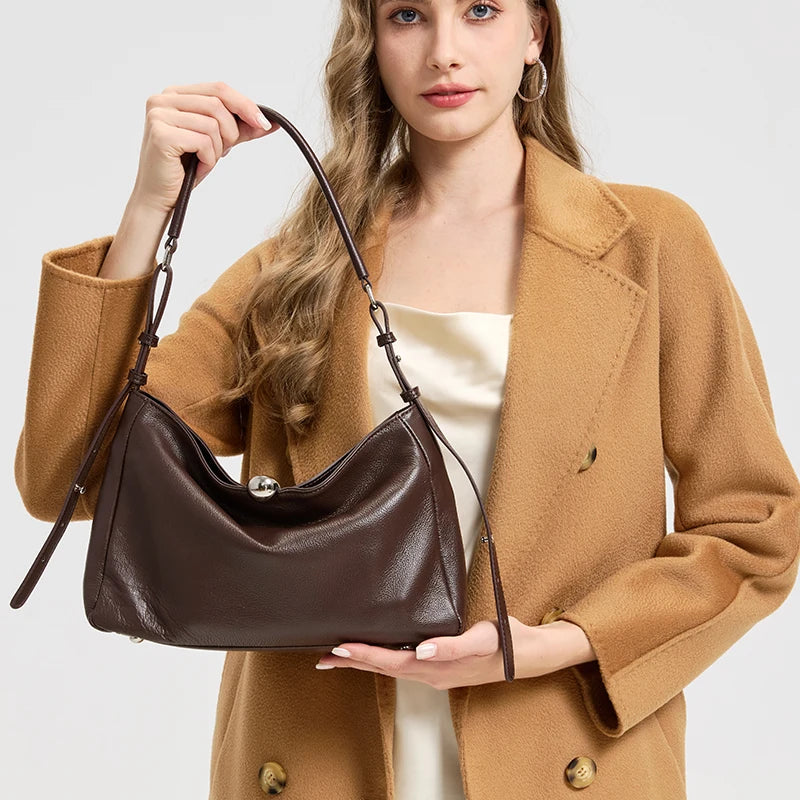 New Women's Fashion Genuine Leather Handbag Female Large Capacity Commuter Crossbody Bags Ladies' Luxury Designer Shoulder Bag