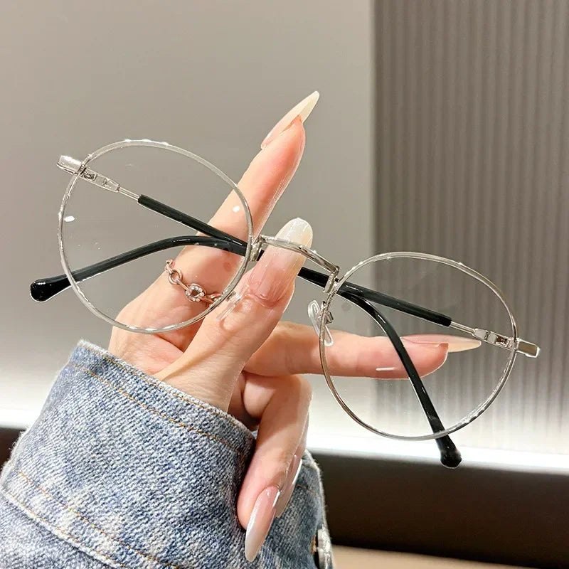Retro anti blue light radiation gray glasses for men and women, Korean version, trendy photochromic glasses