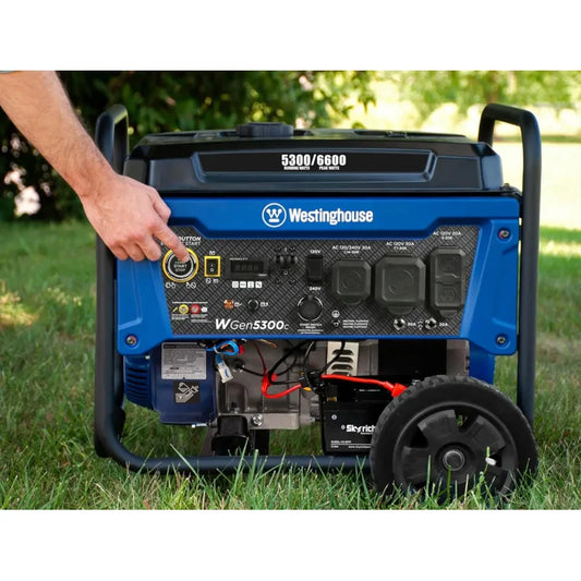 6600 Watt Home Backup Portable Generator, Transfer Switch Ready, RV Ready Remote