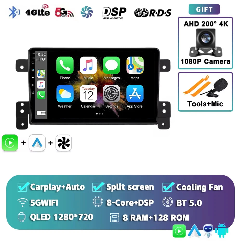 Android 15 Car Radio For Suzuki Grand Vitara 3 2005-2015 Wireless CarPlay Android Auto Multimedia Player GPS 4G WiFi Autoradio 2