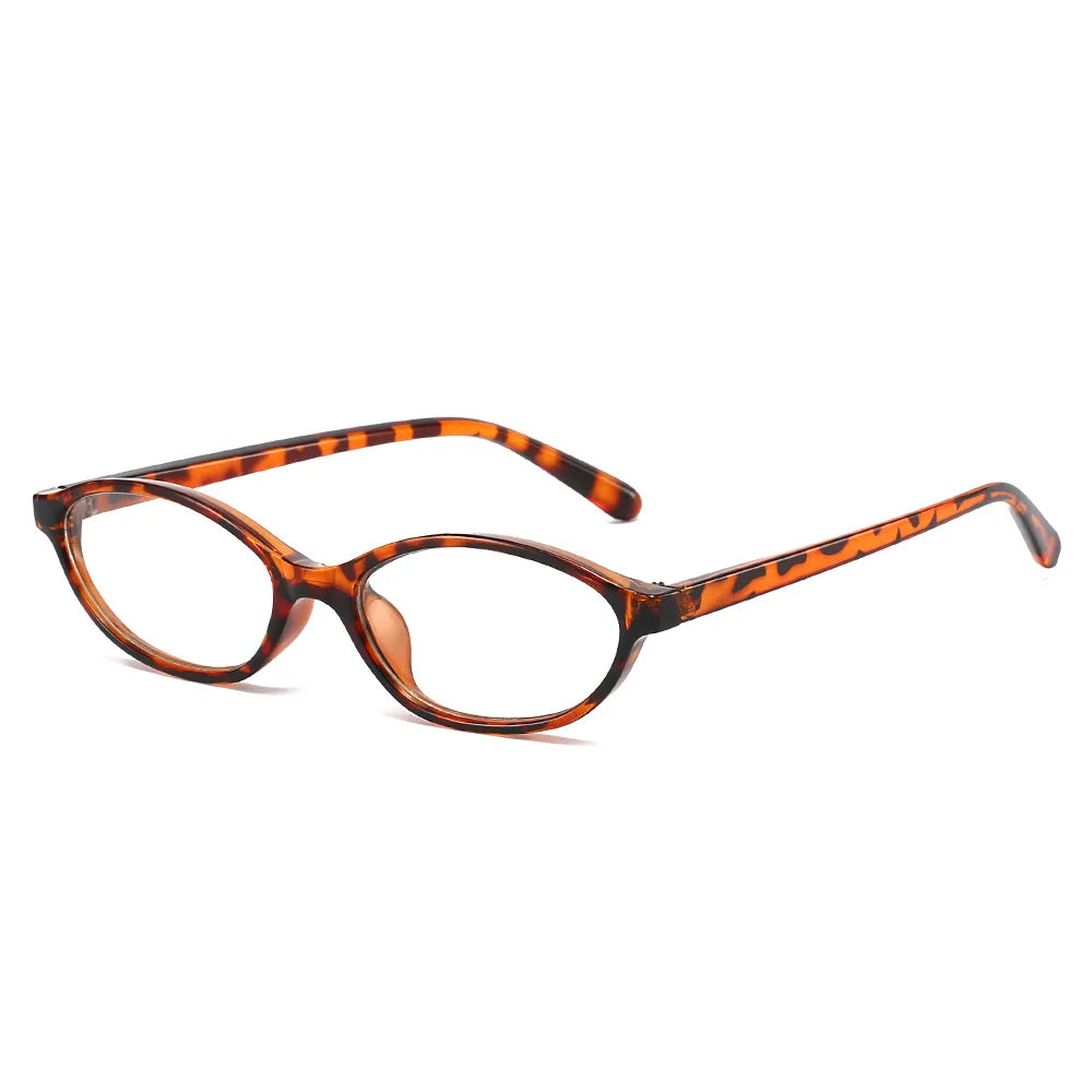 JNPCXI New Vintage Oval Glasses Frame Women Fashion Jelly Tea Clear Anti-Blu-Ray Lens Eyewear Men Optical Frame