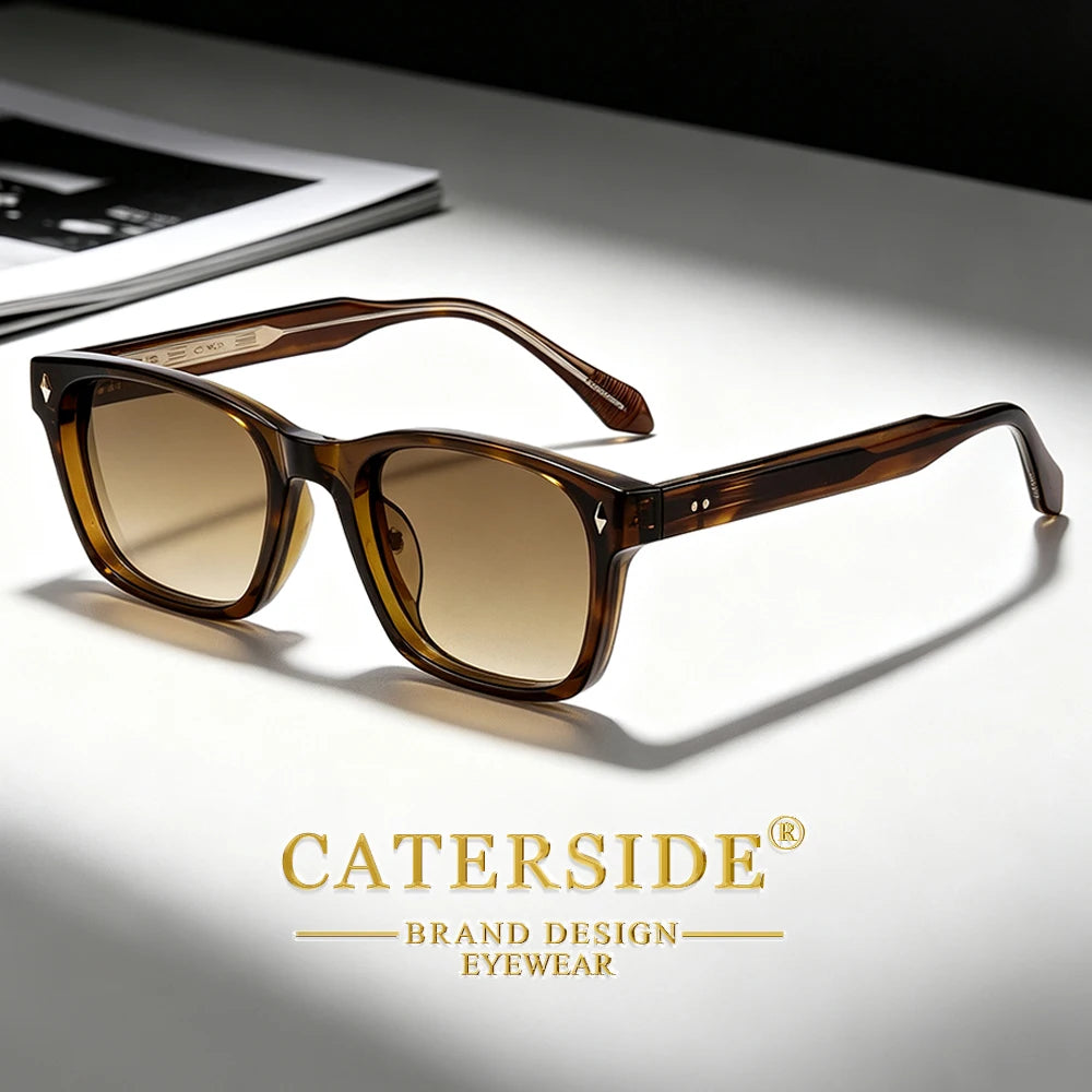 CATERSIDE New Fashion Women's Square Sunglasses High Quality PC Retro Sun Glasses Men's Outdoor Travel Driving Glasses UV400