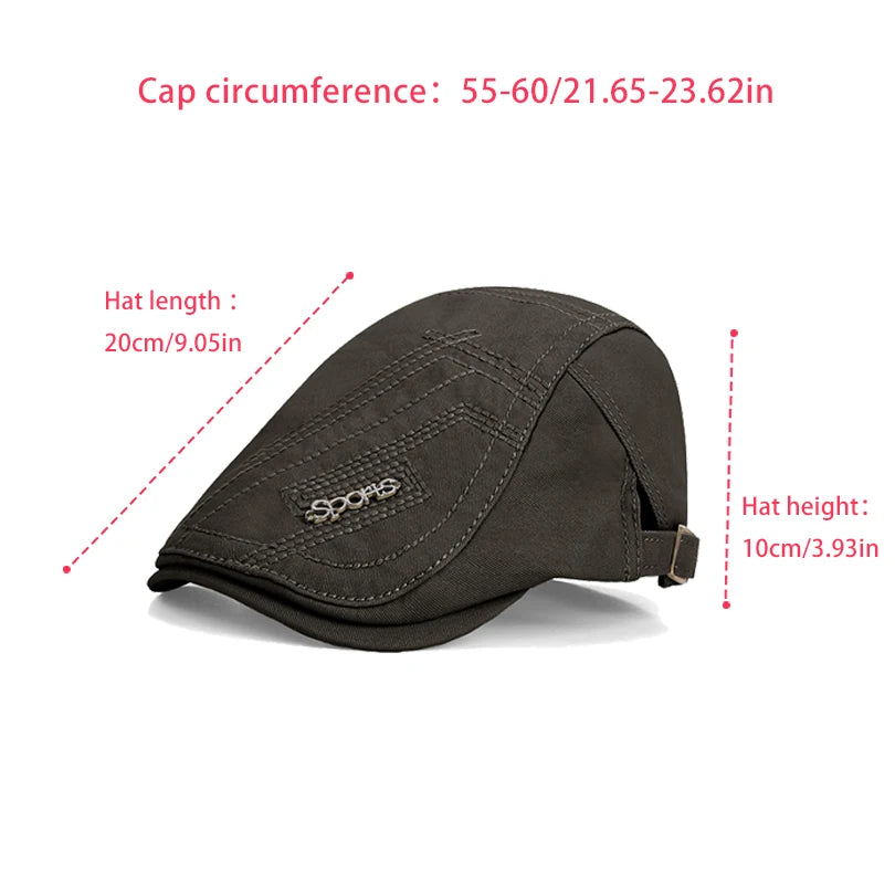 6166-Newmen's casualand fashionable summer-forwardhats,Britishretrobaseballcaps,painters'hats,sunprotectionandshadingbrimmedcaps