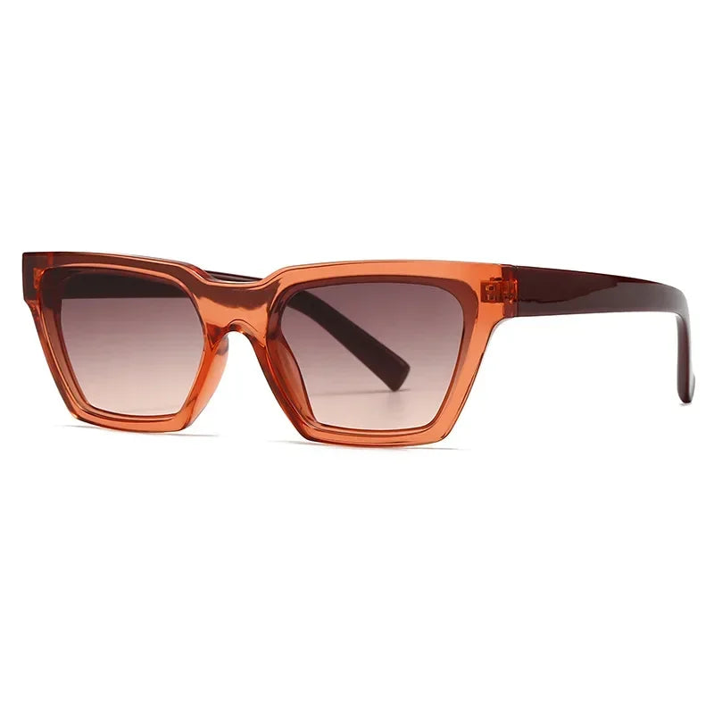 JNPCXI Cat Eye Sunglasses Women Fashion Multicolor Orange Shades UV400 Men Trending Gradient Sun Glasses