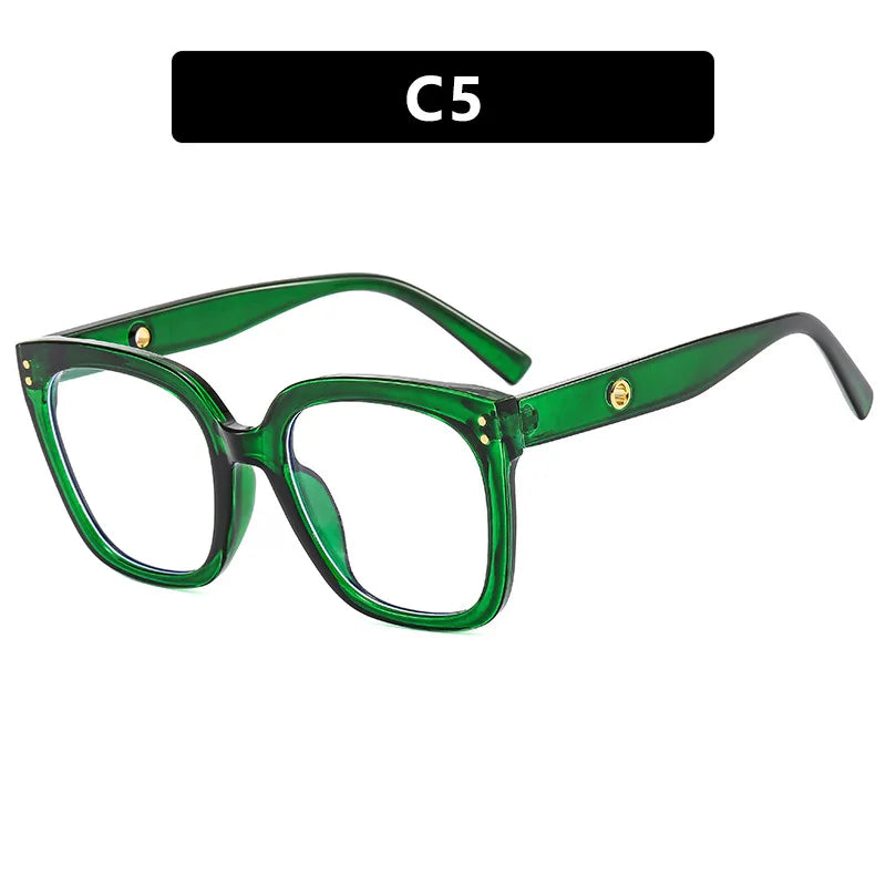 JNPCXI New Square Glasses Frame for Women Anti-Blue Ray Fashion Lady's Myopia Glasses Prescription Computer Glasses