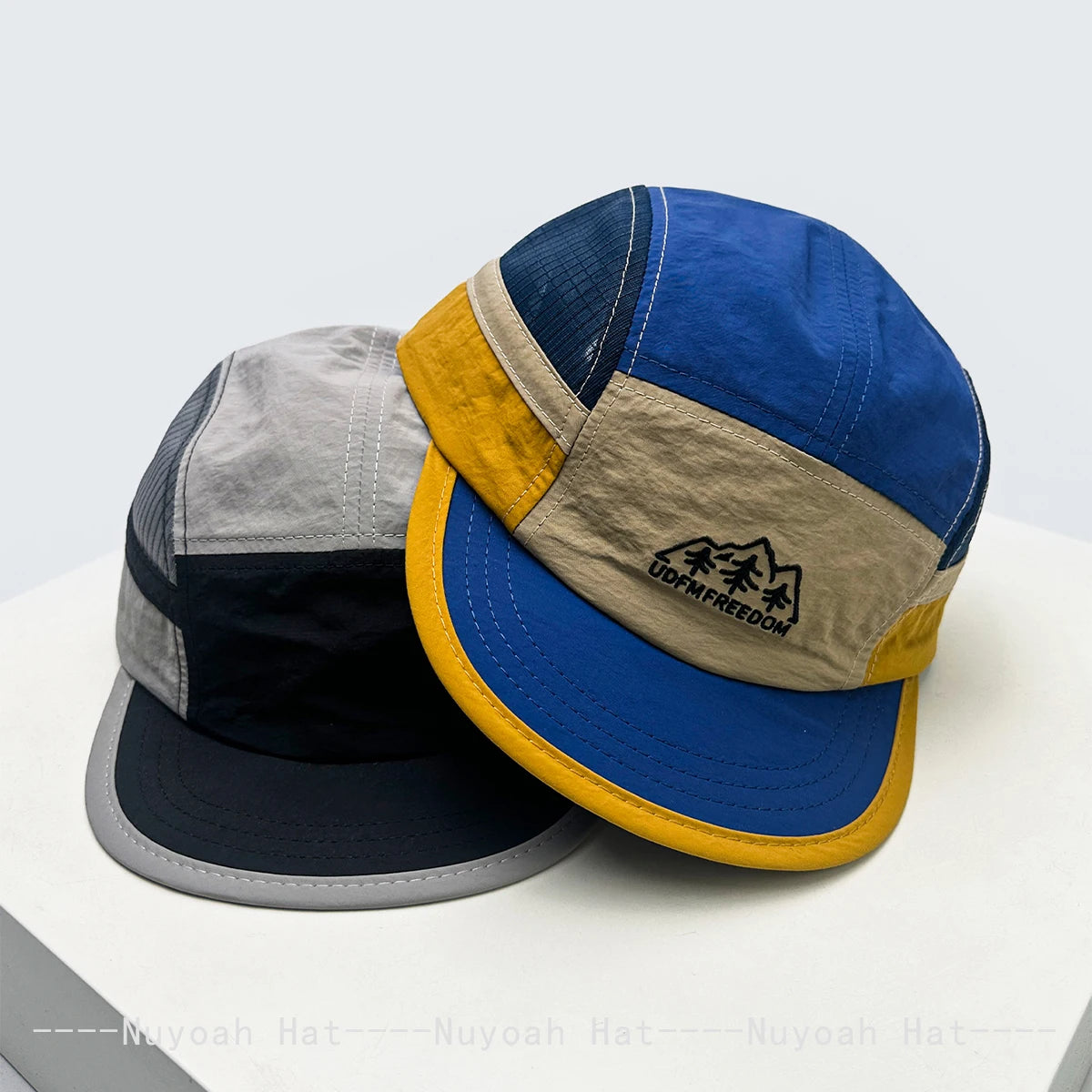 New Unisex Color Block Embroidered Letters Trees Solid Baseball Hats Sunshade Quick-dry Versatile Outdoor Peaked Caps Casual ins
