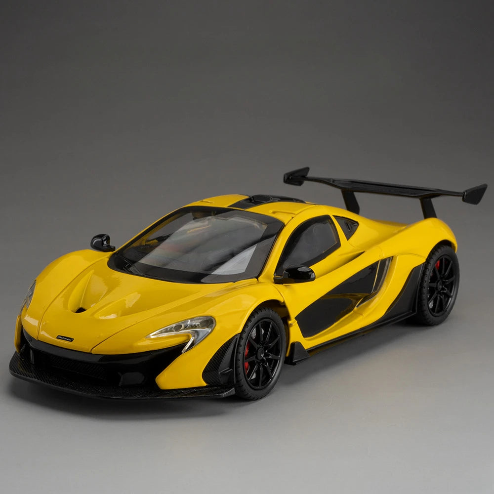 1:24 Valkyrie P1 Alloy Diecast Sports Car Miniature Model Toys Car Four Wheel Suspension Sound Light Pull Back Vehice Boy's Gift