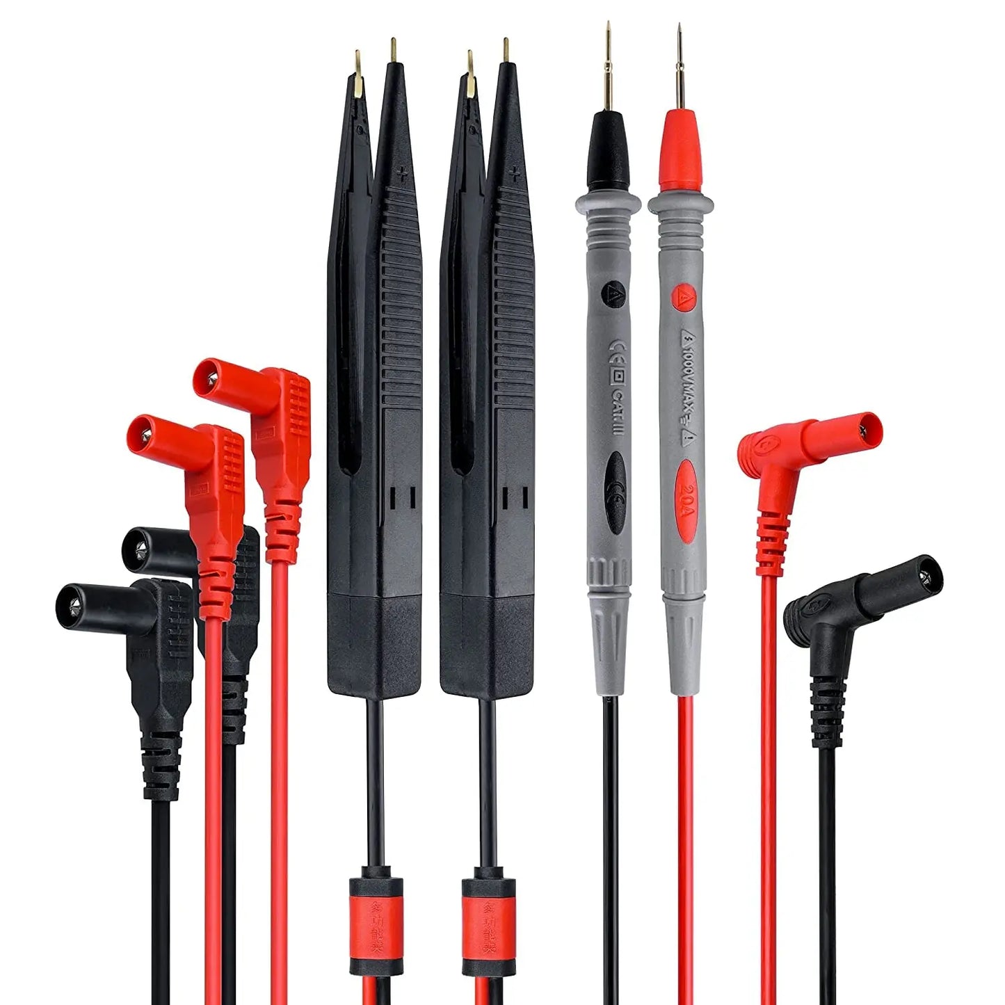 2PCS SMD LCR Chip Test Clip Capacitance Inductor Resistance Test Clip Meter Lead Probe Multimeter Tweezer