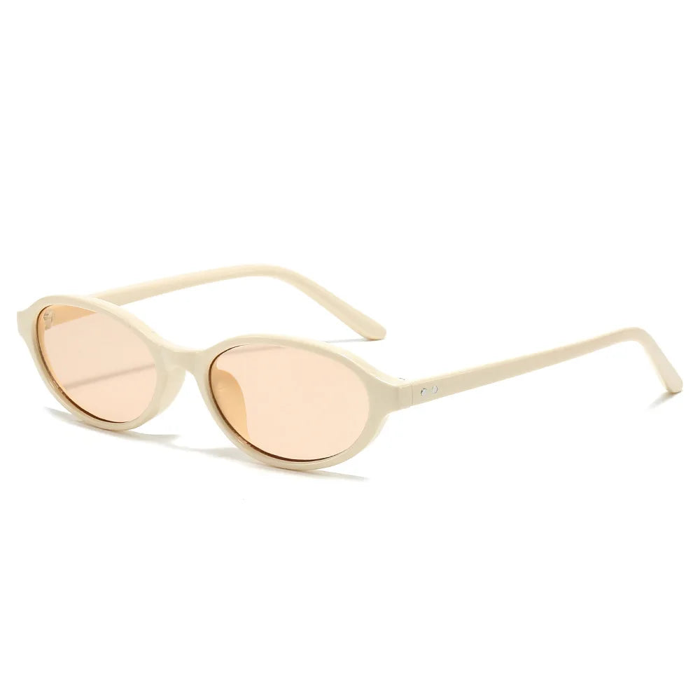 JNPCXI New Small Sunglasses Women Fashion Tea Shades UV400 Retro Rivets Men Punk Sun Glasses