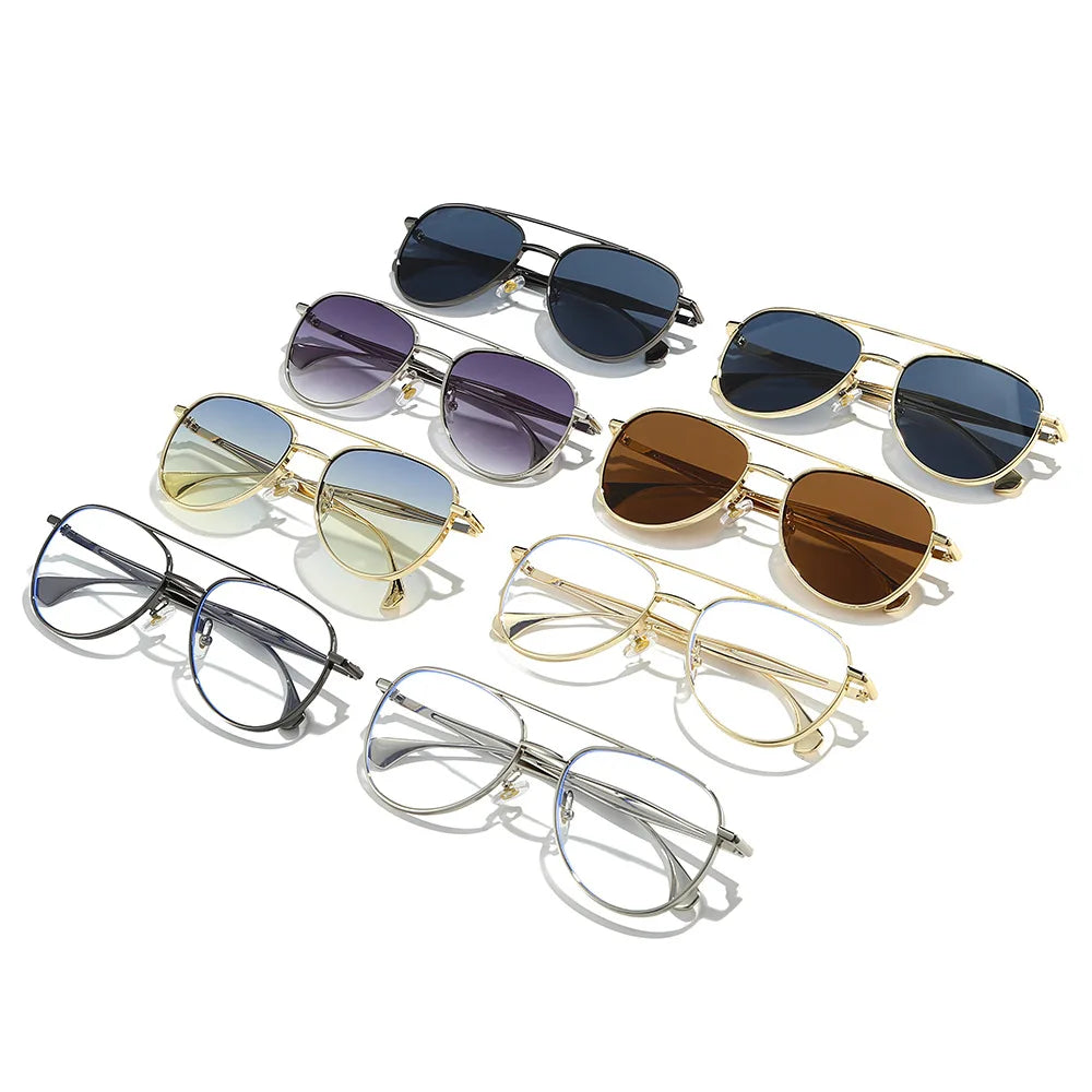 JNPCXI New Round Fashionable Men's Driving Sunglasses UV Protection Metal Frame Sun Glasses Women
