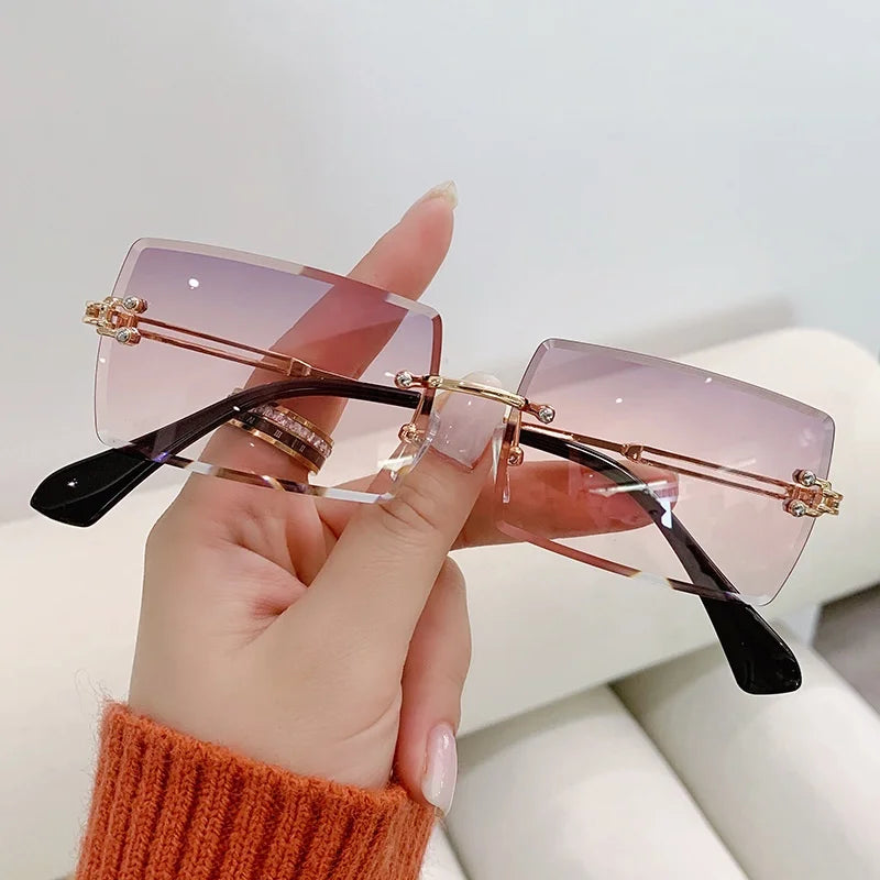 Stylish Frameless Gradient Fashion Glasses for Women - Chic Everyday Eyewear  Perfect for Fashion Statements And Everyday Wear