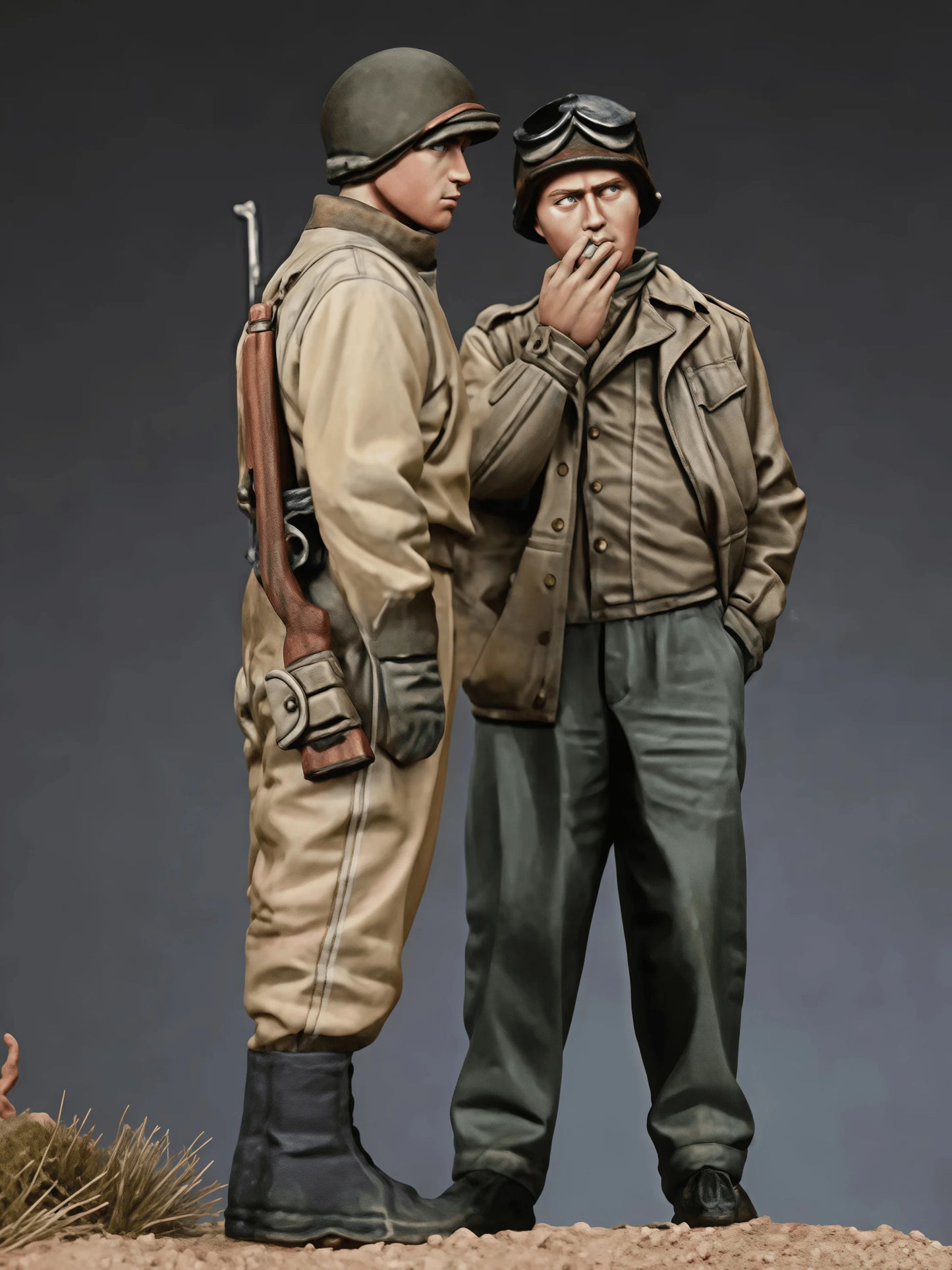1/35 Resin Figure Assembled Model Kit Military Miniature Statue US Tank Crew Set(2 Figures) Unpainted