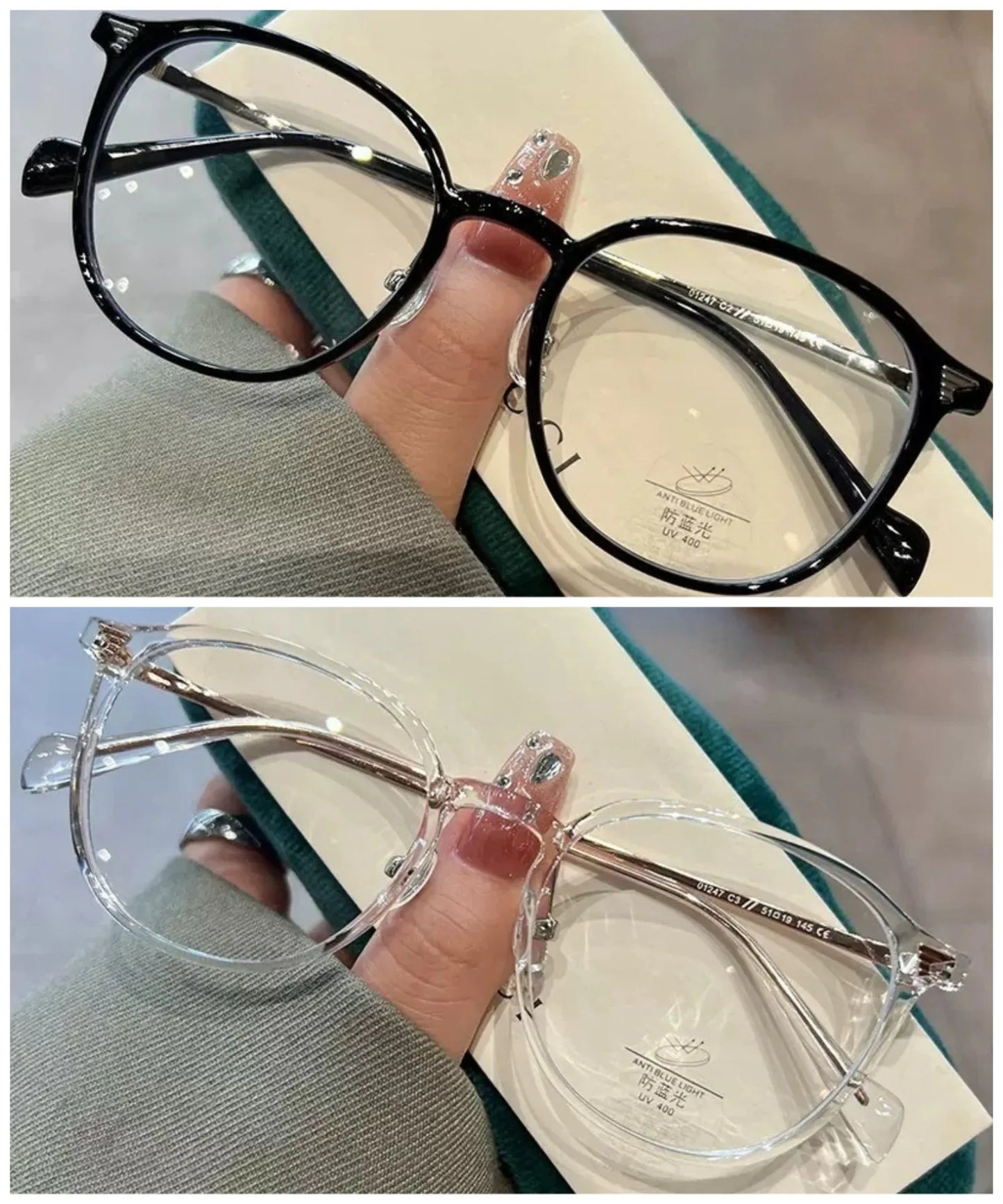 Anti-blue Light Anti-radiation Glasses Luxury Frame Glasses Female Korean Version Big Face Round Face Plain Net Red Glasses Flat