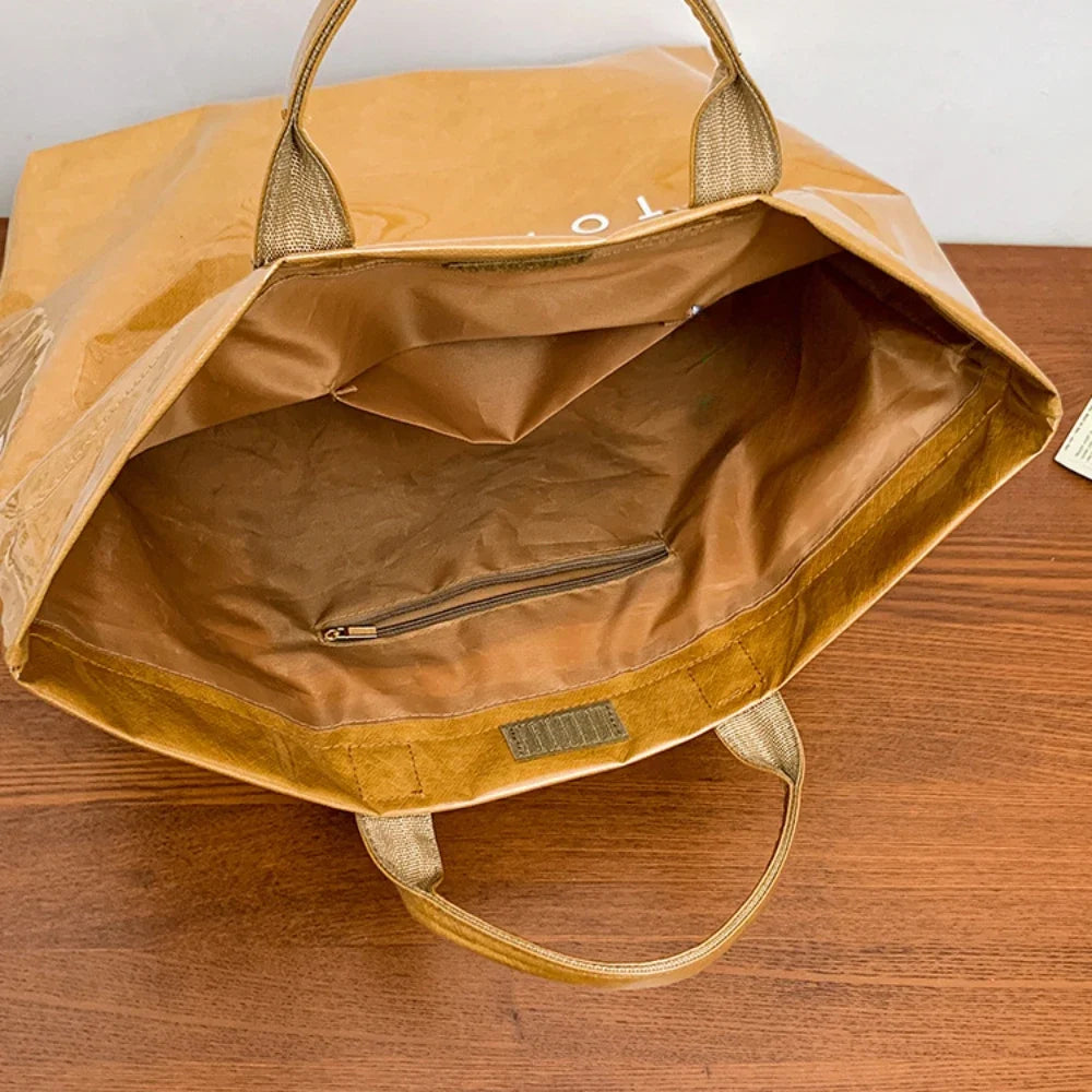 INS Popular Letter Prints Women's Tote Bags Large Capacity Transparent Jelly Bag PVC Waterproof Shopping Bag Designer Handbags