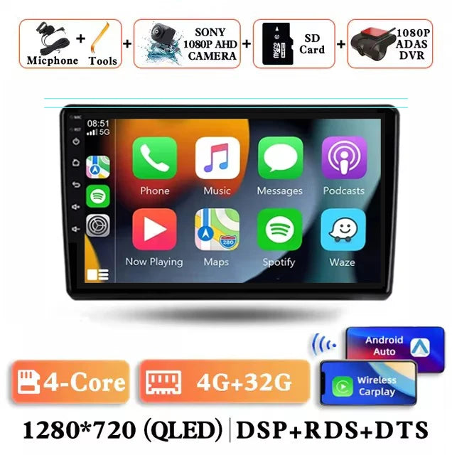 Android 15 Carplay Auto Car Radio for Hyundai H1 Grand Starex 2007 2008 2009 2010 2011-2015 Multimedia Video Player GPS Stereo