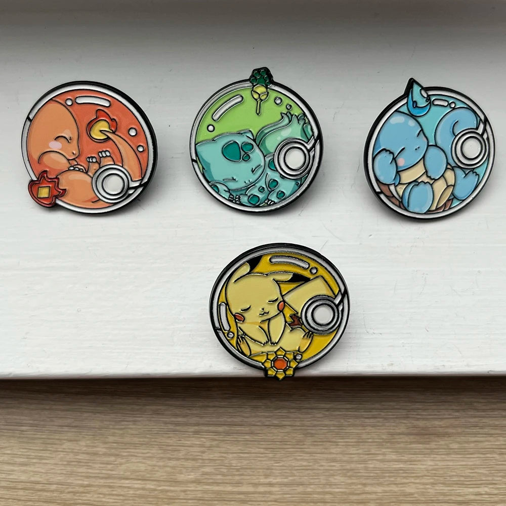 4pcs Japanese Anime Elf Enamel Pin Cute Cartoon Brooch Lapel Pin Badge on Backpack Clothing Accessories Jewelry Friends Gifts