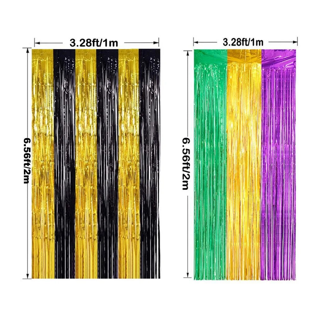 Party Backdrop Fringe Tinsel Curtain Adult Kids Birthday Party Wedding Decoration Baby Shower Graduation Favor Supplies
