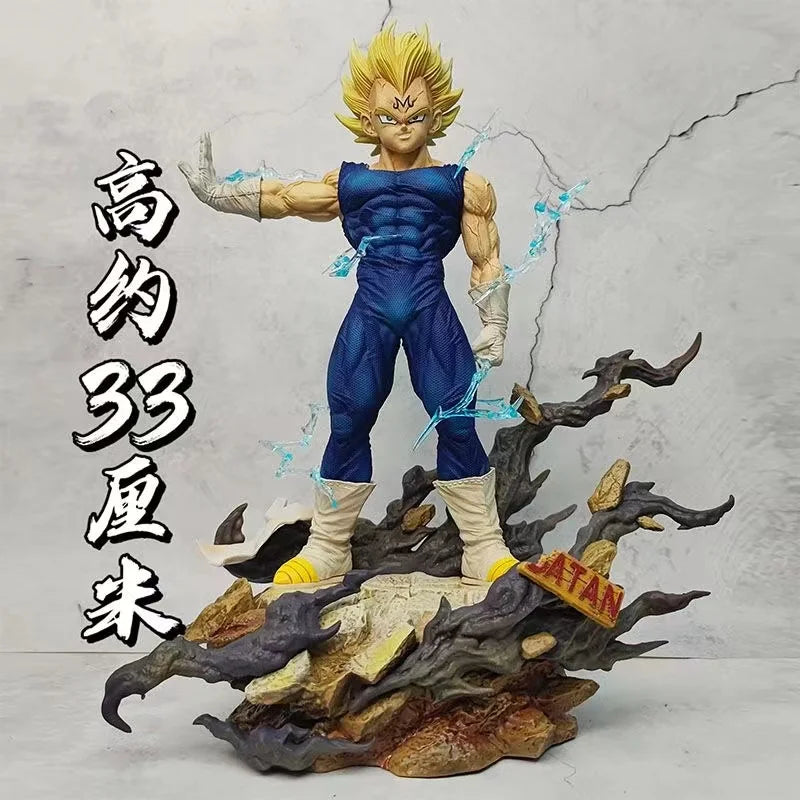 Anime Dragon Ball Z Majin Vegeta Figure replace head 33cm Pvc Action Figures Vegeta figurine Gk Statue Collection Model Toys