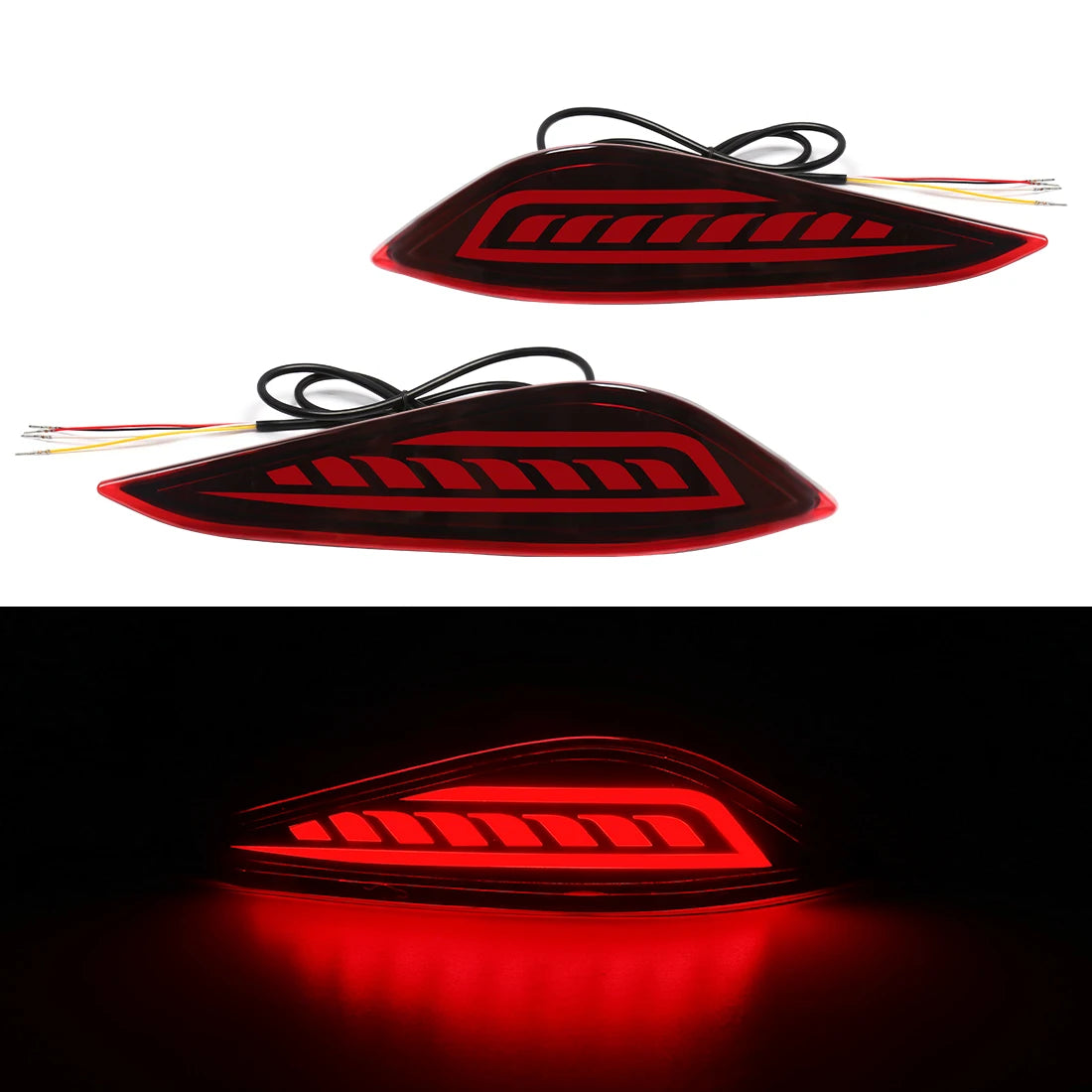 For Toyota Rush 2018 2019 2020 2021 2022 2023 2024 LED Rear Bumper Reflector Light Car Running Brake Dynamic Turn Signal 12V