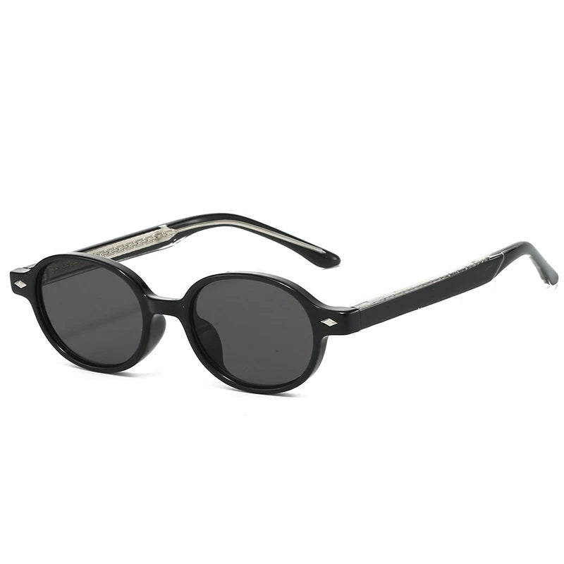 JNPCXI New Retro Small Oval Women Sunglasses TR90 Fashion Candy Color Shades UV400 Men Trending Rivets Punk Sun Glasses