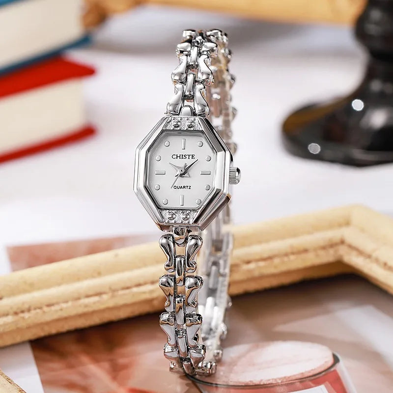 High Quality Lucky Small Square Dial Retro Ladies Watch Unique Bracelets Band Quartz Watch Montre Femme Dropshipping Gift
