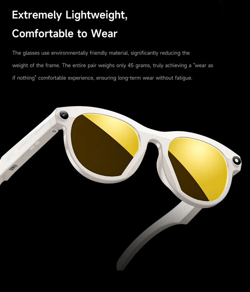 Lenovo Smart AI Glasses New 1200MP HD Color Changing Chat GPT Translate Camera Bluetooth Call Voice Assistant Music Control