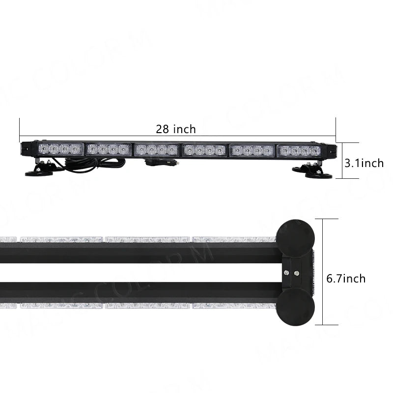 Car Strobe Emergency Warning Lights 54 Led Flashing Auto Truck Beacon Signal Lamp Flash Dash Windshield Magnetic Base 12V