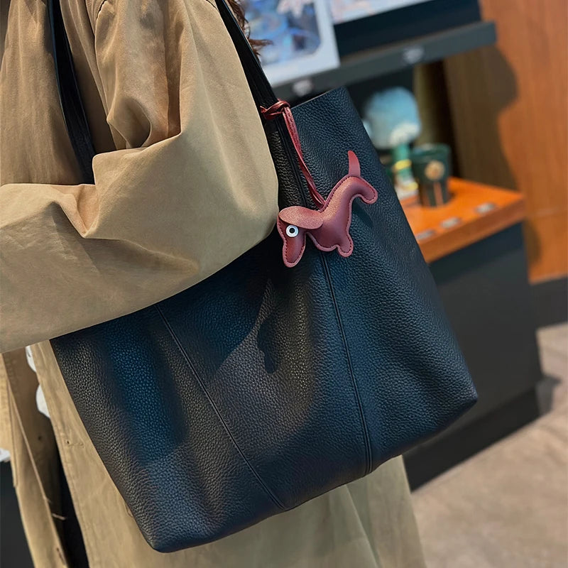 Women's Natural Cow Genuine Leather Tote bags Female Top-grain Leather Crossbody Bag Ladies Multiple Large Capacity Handbags