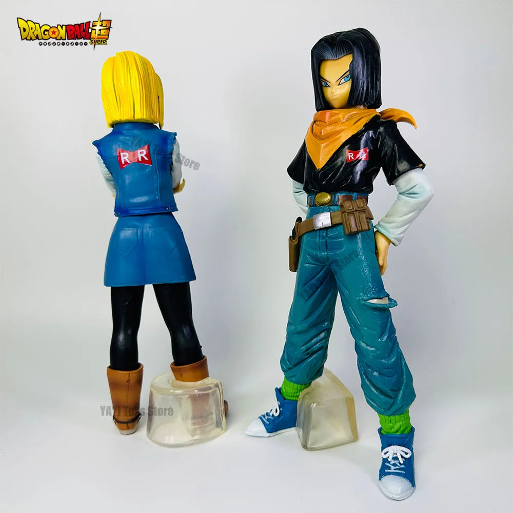 25CM Dragon Ball Z Android 17 18 Anime Figure Android 18 PVC Action Figures
