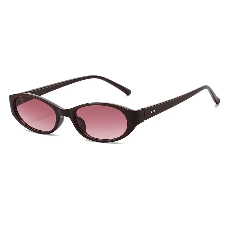 JNPCXI New Fashion Small Oval Punk Men Sunglasses UV400 Retro Rivets Women Cat Eye Leopard Sun Glasses