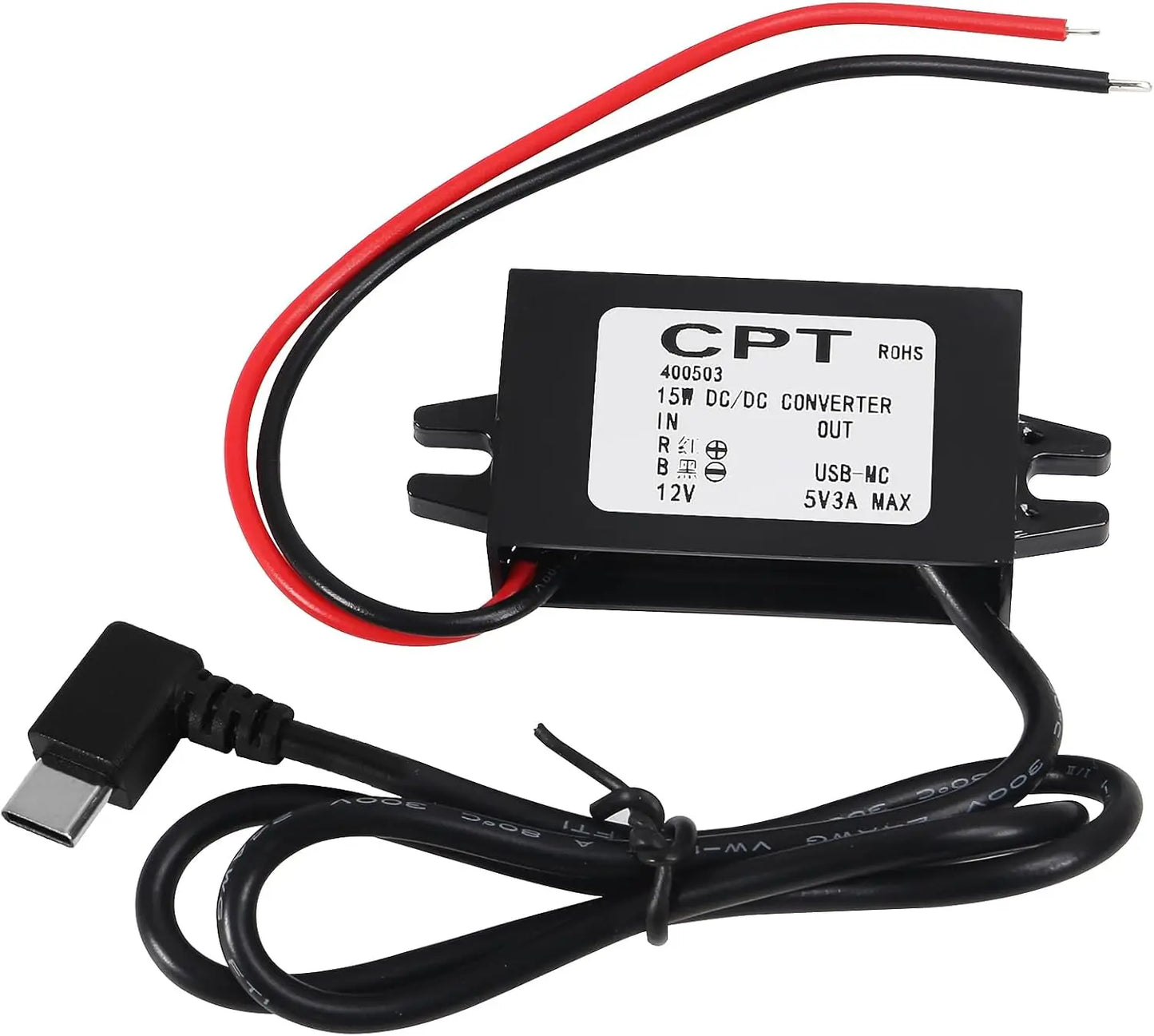 Waterproof 12V to 5V Converter DC-DC Step Down Module Power Adapter USB-A Female/Type C/dual USB/open Wire Connector