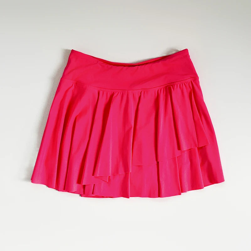 Yoga exercise lightweight, quick-drying and refreshing 2-in-1 high-waisted pleated yoga exercise fitness skirt, golf tennis skir