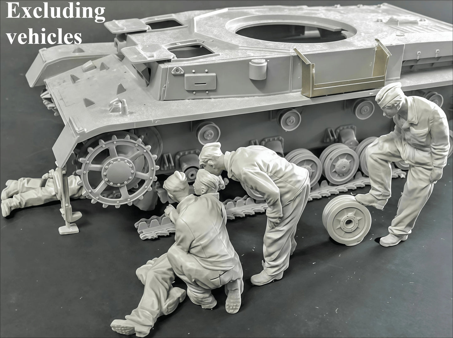 1: 35 Casting Resin Model Assembly Kit GK, Tank Maintenance Engineer 5 People, Unpainted Needs To Be Assembled