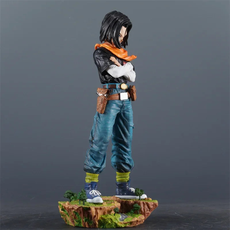 11.4" Dragon Ball Z Anime Black Pearl Android 17 PVC Model Statue Collection