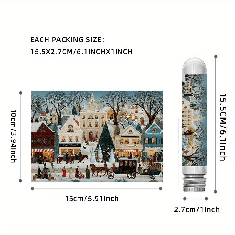 150pcs Mini Christmas Puzzle in Tube - Festive Holiday Gift Idea, Perfect Stocking Stuffer for Adults And Puzzle Lovers